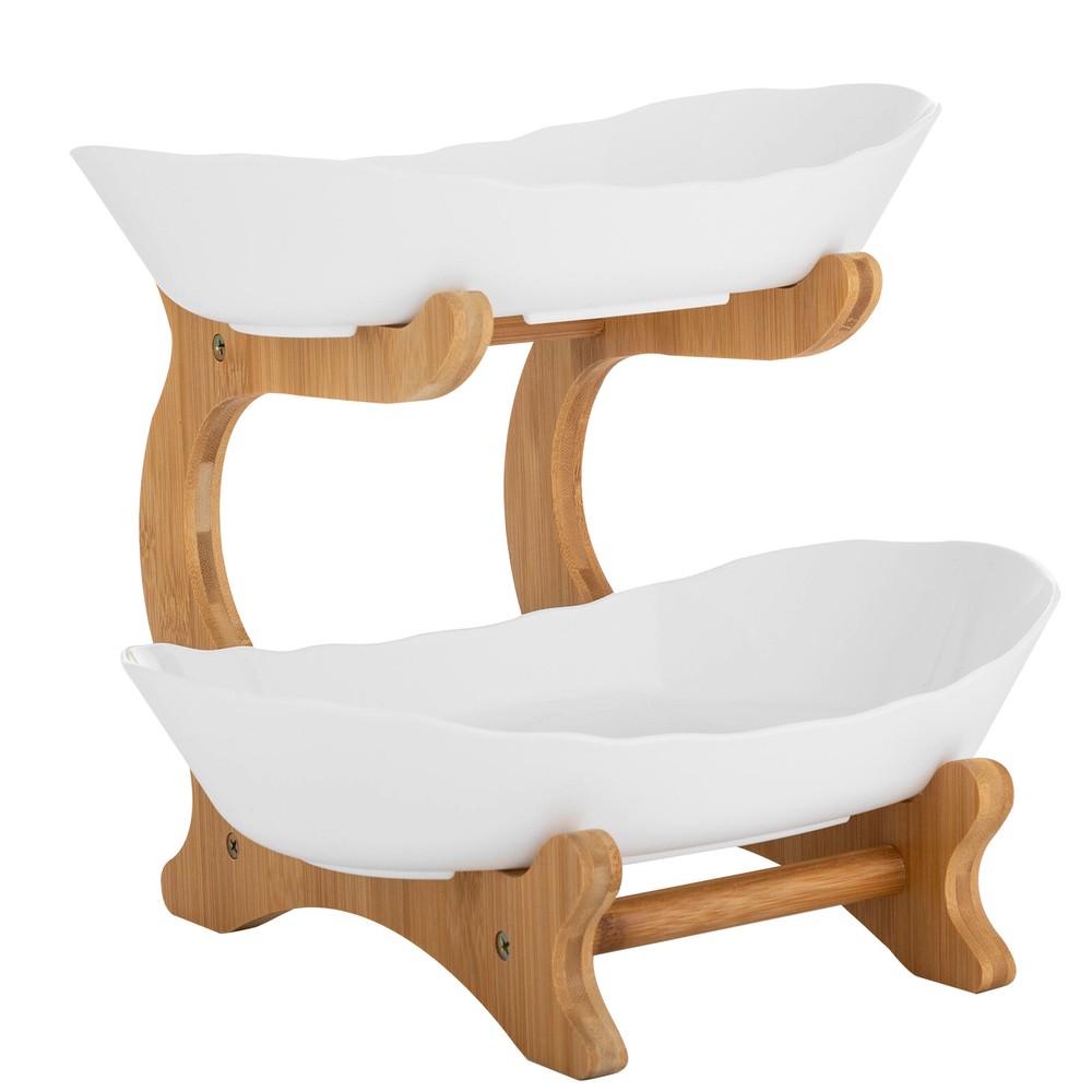 2 Tier Fruit Bowl, Fruit Basket Stand, Fruit Serving Tray