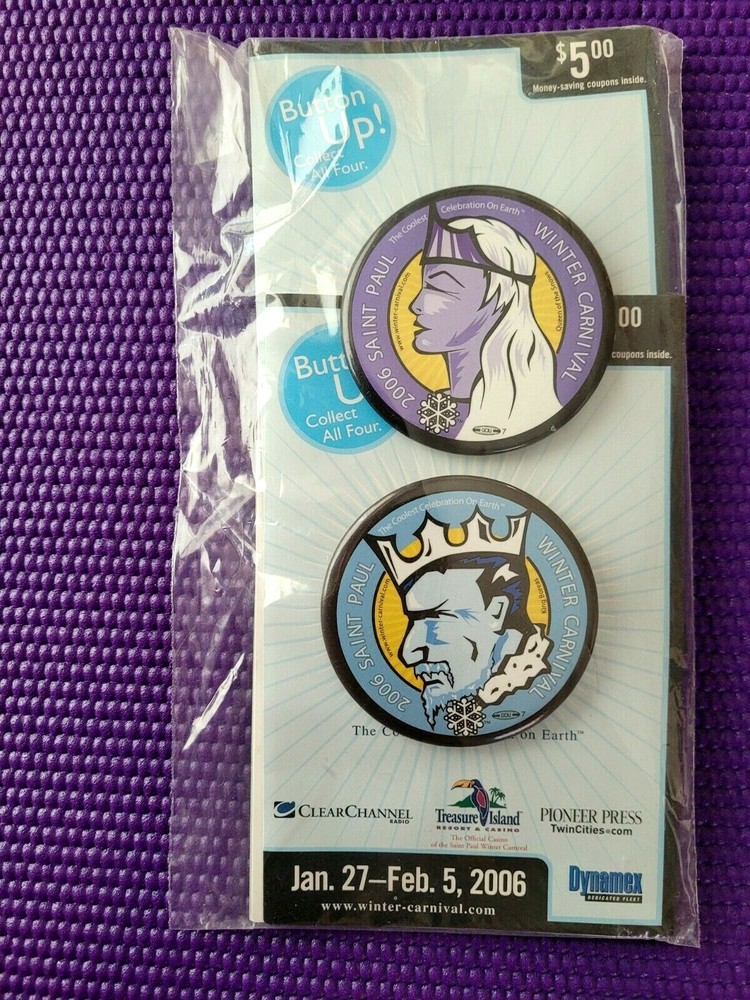2006 ST. PAUL WINTER CARNIVAL Pinback Button Collection ~ 4-PACK