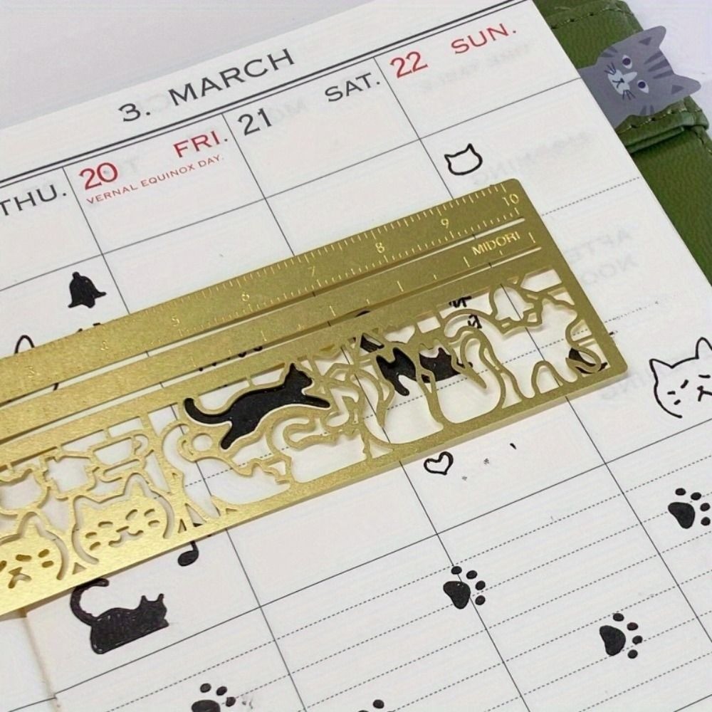 Cute Cat Pattern Ruler Stationery Tool