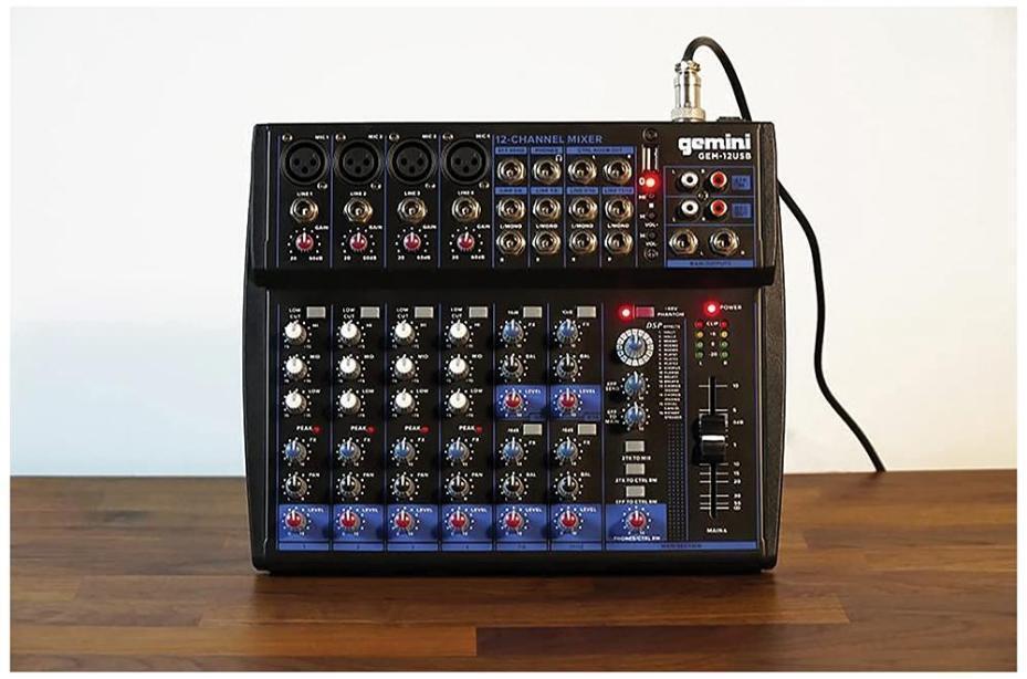 Compact Bluetooth Mixer, 12 Channel - GEM-12USB