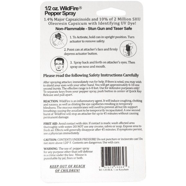 Self Defense Wildfire Hot Pepper Spray Holster Quick Release Keychain 2 Pack