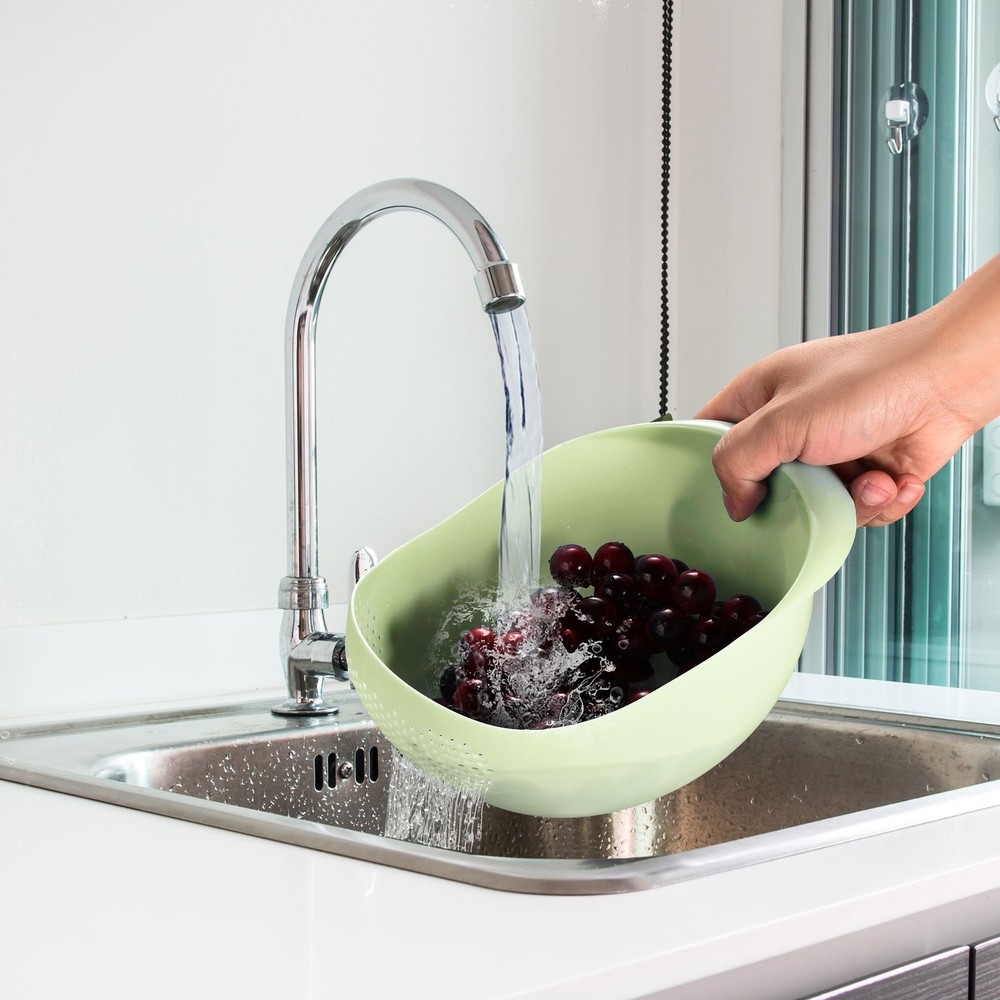 2Pcs Green Rice Washing Filter HOME Strainer Basket