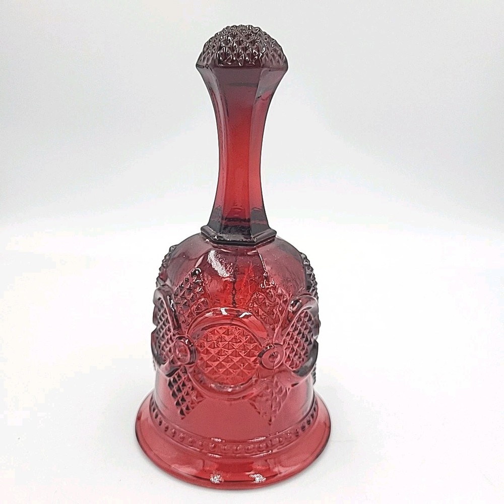 Vintage 1979 Avon Ruby Red Glass Cape Cod Hostess Dinner Bell