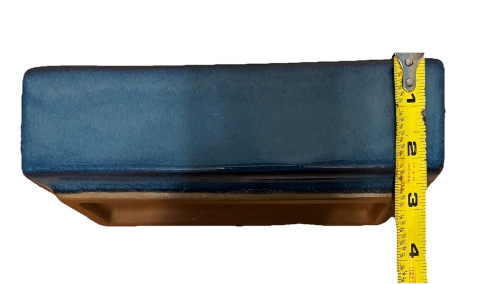 Teal Glazed Bonsai Succulent Planter Pot Rectangle Ceramic