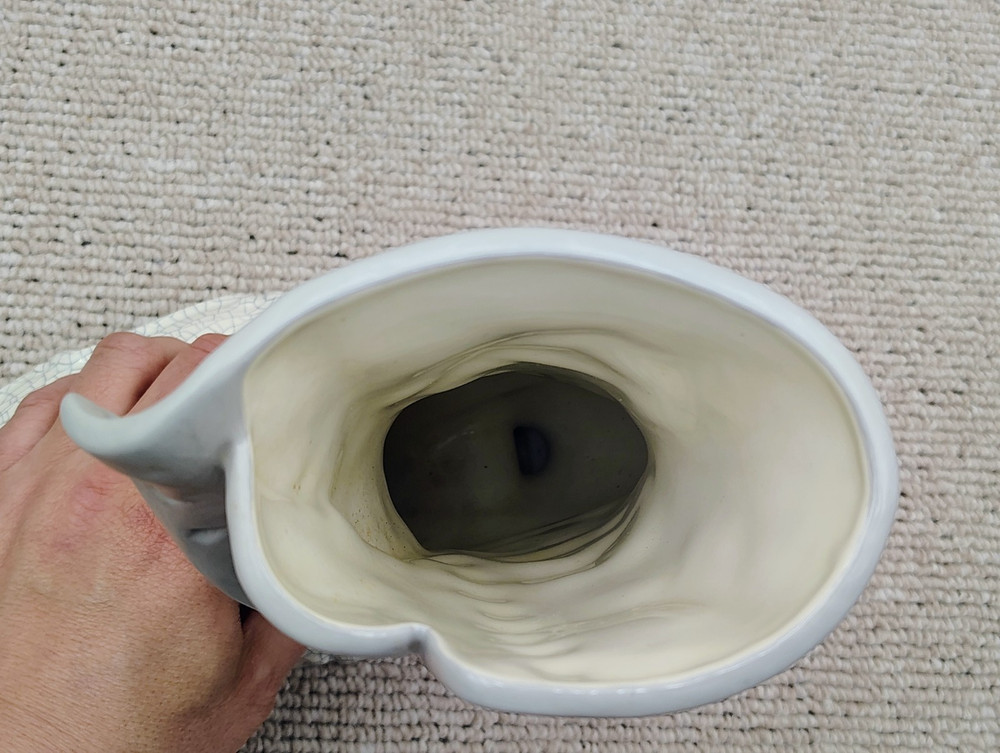 Vintage Hand Painted Ceramic Victorian Witch Boot Vase