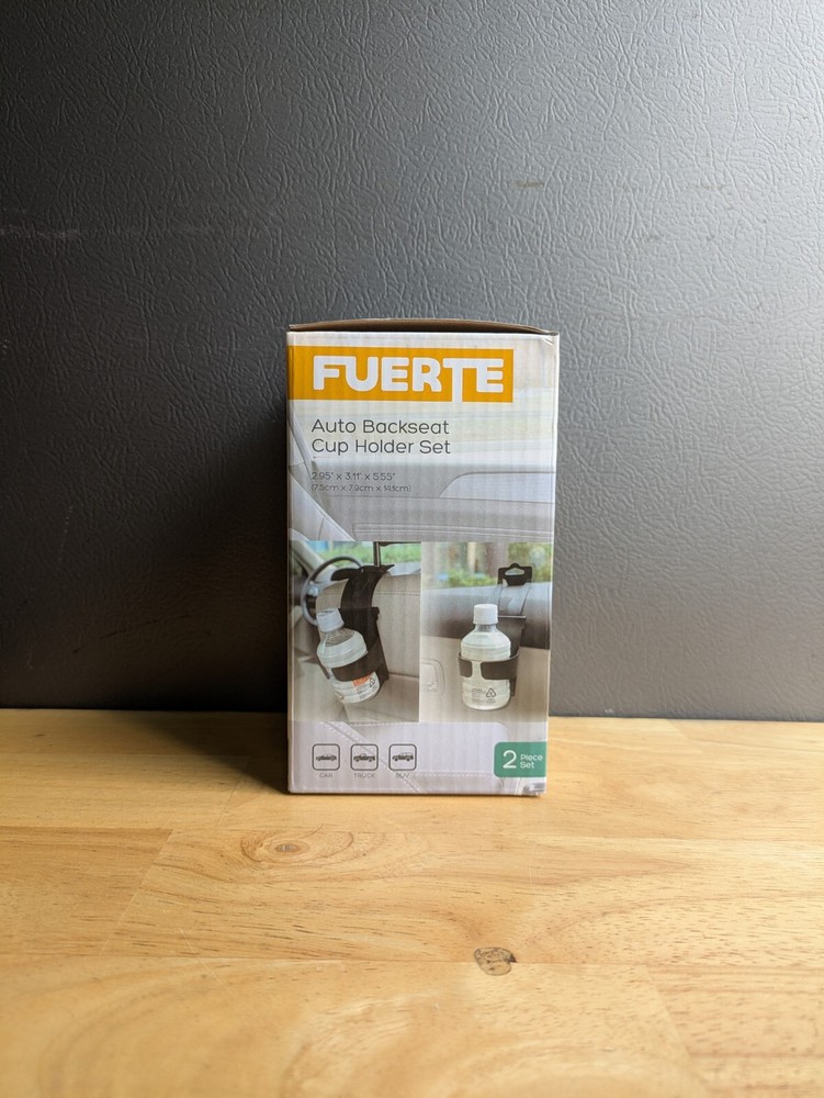 Fuerte Auto Backseat Cupp Holder Set 2 Piece set