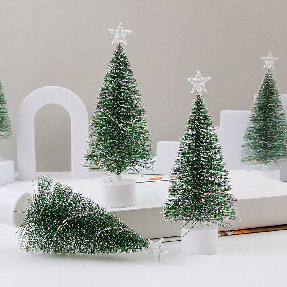 LED Christmas Tree Decorations Desktop Mini Light Decor Luminous DIY Ornaments