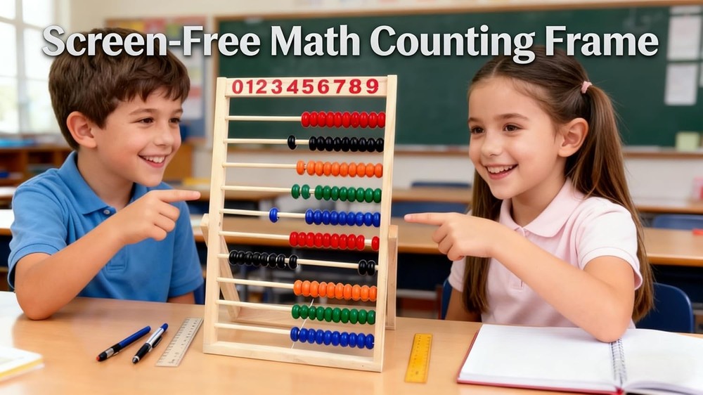 MAGIKON Wooden Counting Number Frame, 10 Rows Abacus for Kids Learning Math