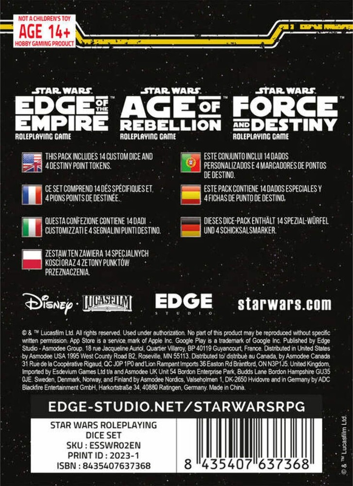 Star Wars Roleplaying Dice