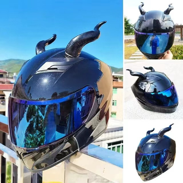 1 Pair Helmet Decoration Electric Devil Horn