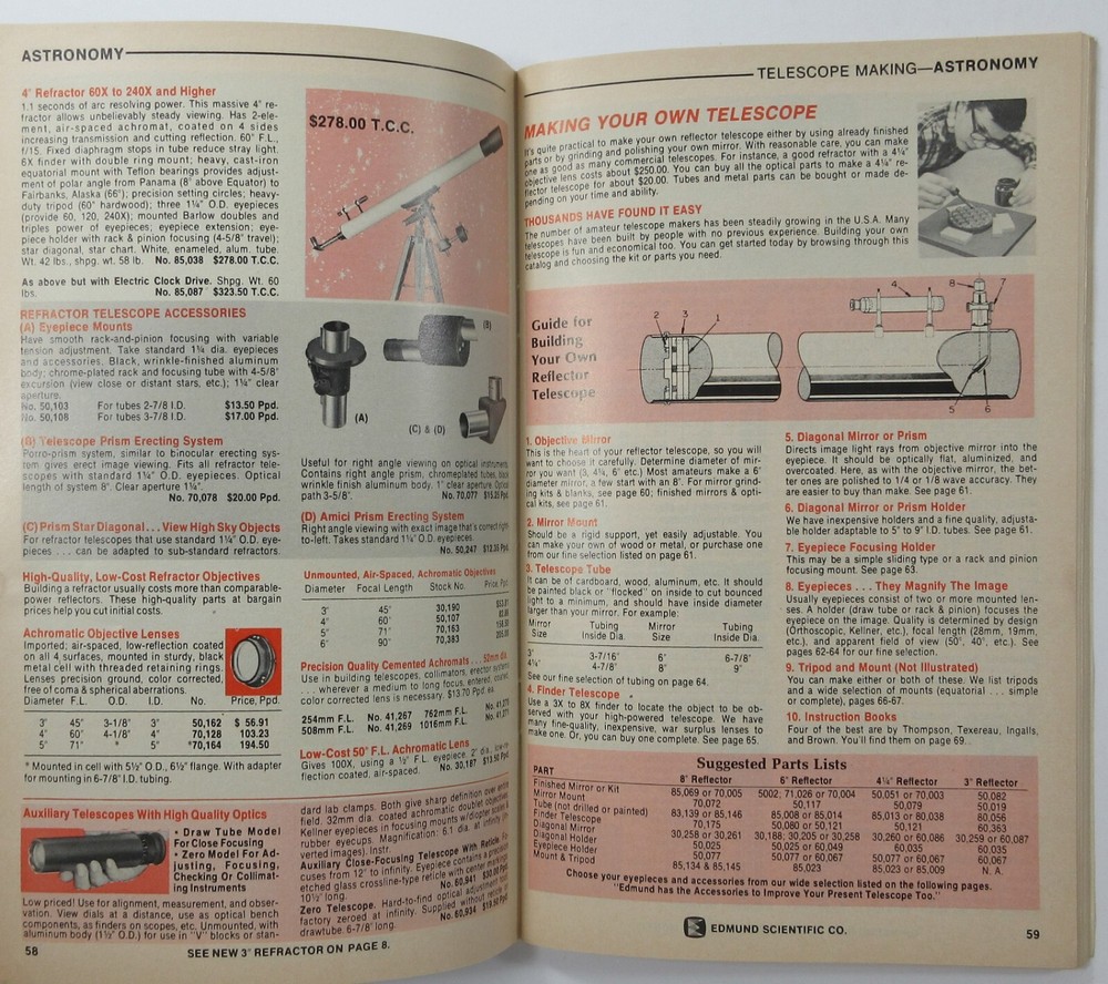 Edmund Science Equipment Computer Catalog Optics Microscopes Math Lasers 1972