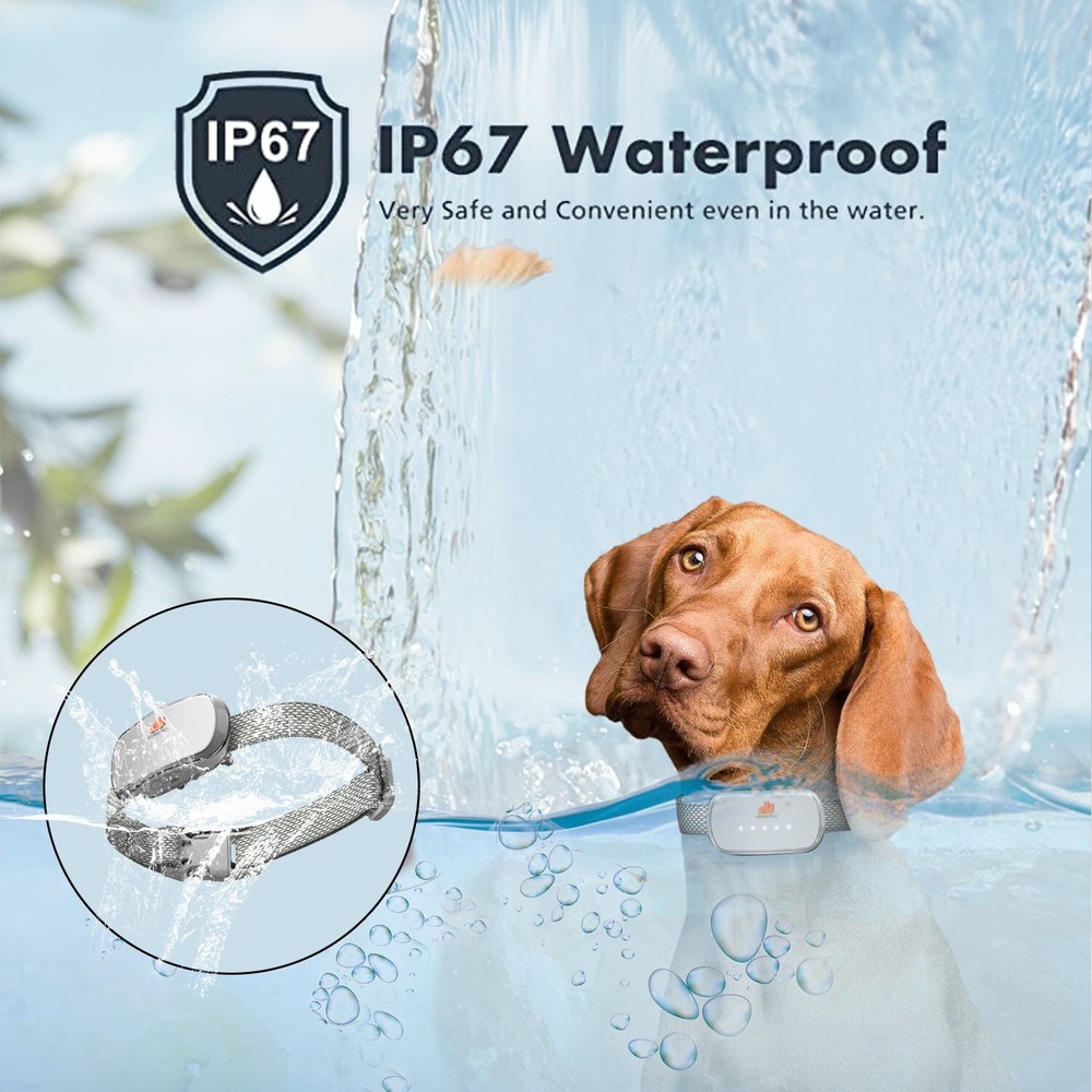White Automatic Anti bark Dog Collar Intelligent Waterproof Barking Terminator