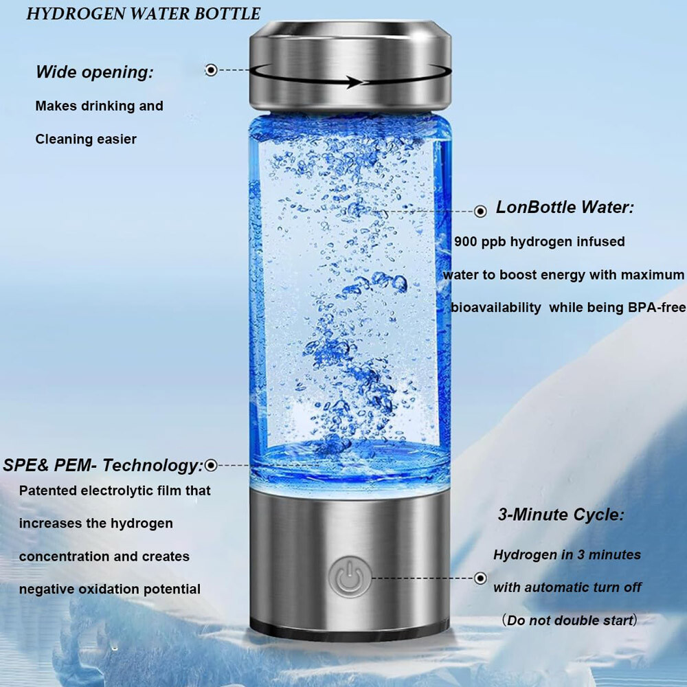 Hydrogen Rich Generator Water Cup Alkaline Ionizer Maker Bottle Anti-Oxidation