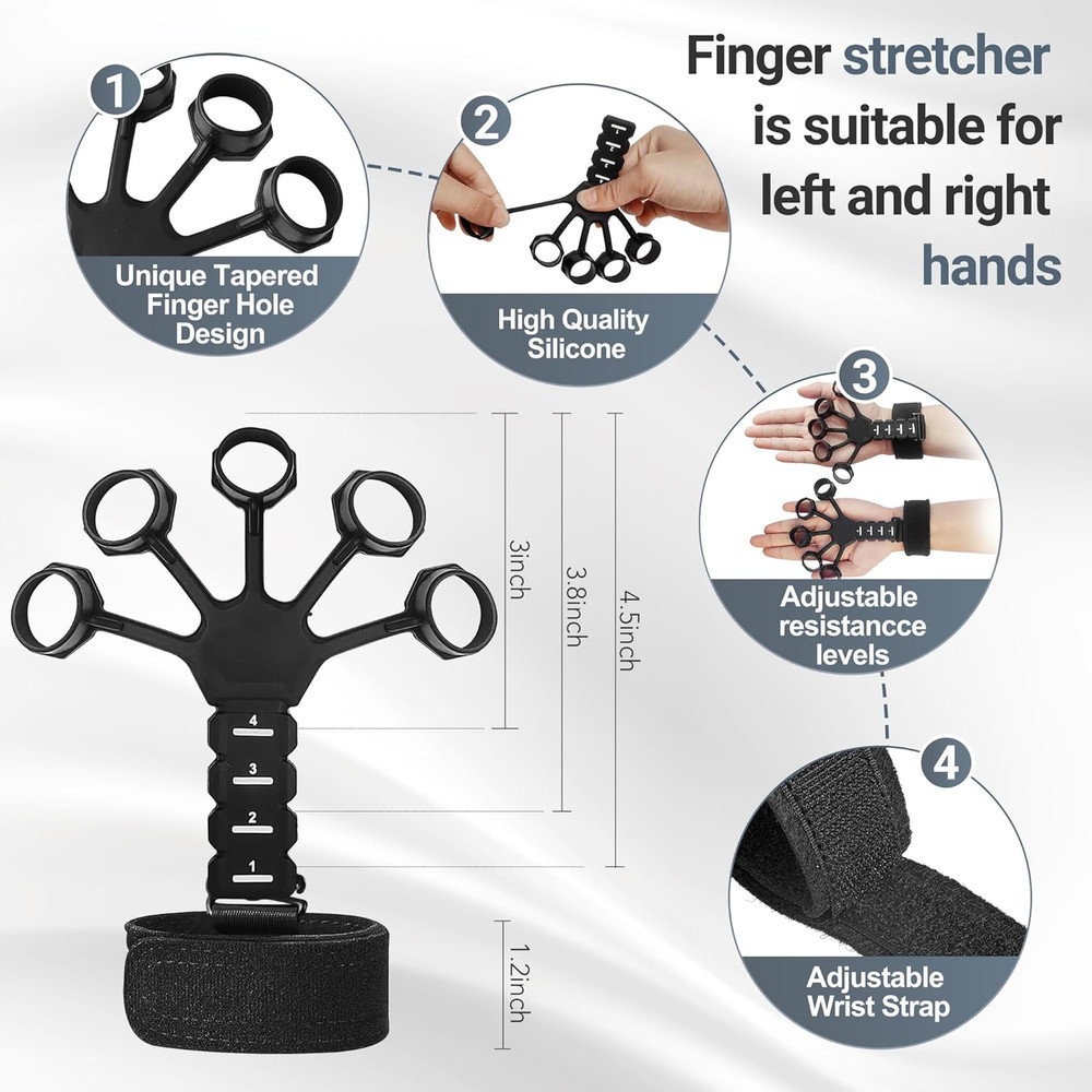 Grip Strength Trainer Kit 5 Pack Adjustable Hand Gripper Forearm Exerciser