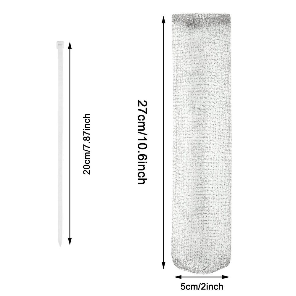 24 Pcs Laundry Lint Catcher, Hose Filter With Ties, Silver