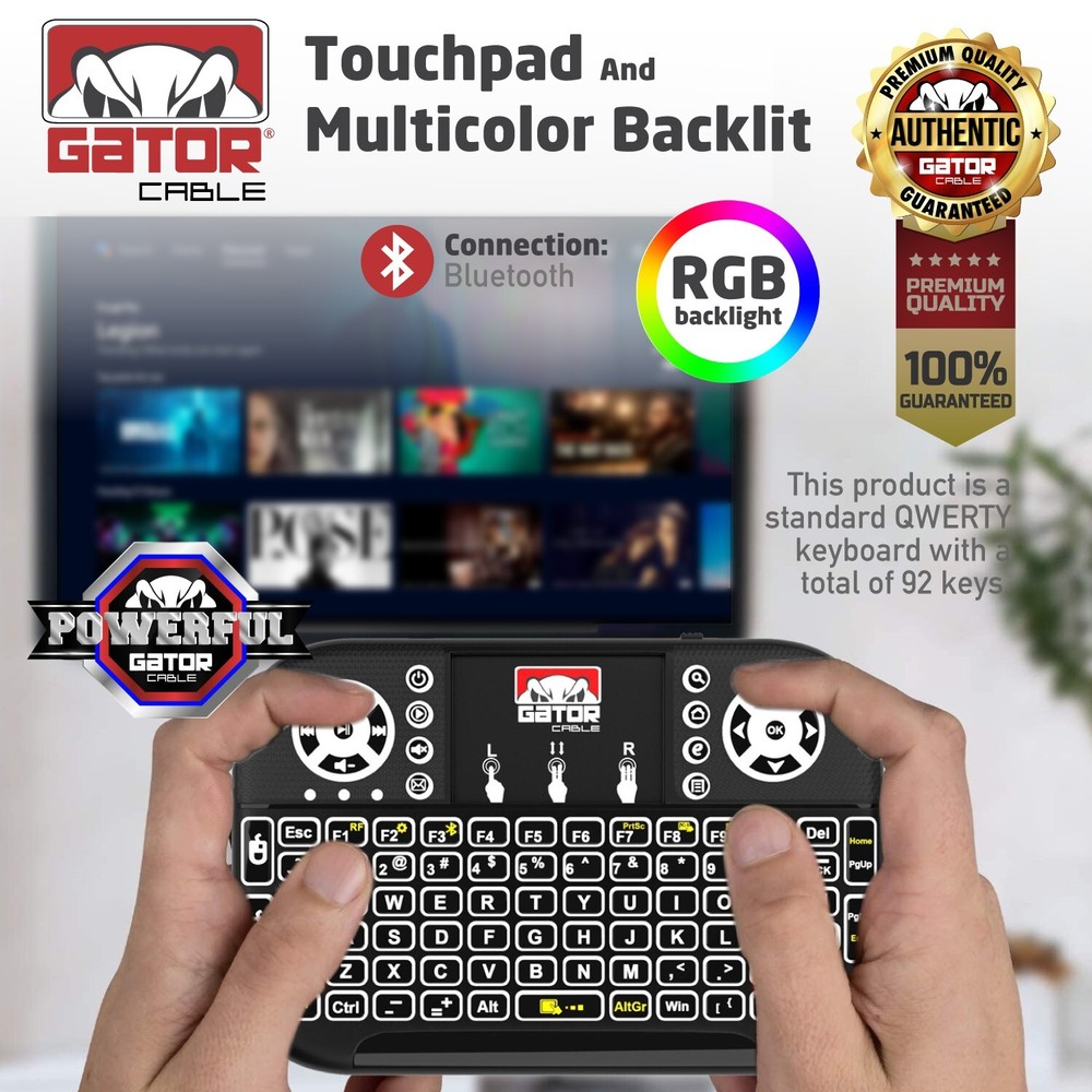 Mini Wireless Bluetooth Keyboard Remote Touchpad Smart-TV Android TV PC Backlit