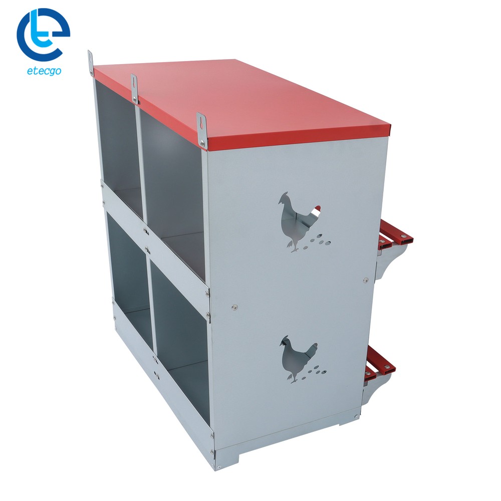 Chicken Nesting Boxes 4 Hole Metal Chicken Egg Laying Box Rollout Egg Collection