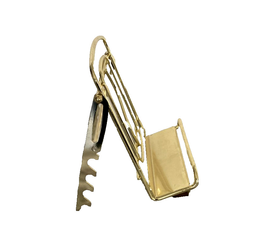 Vintage Solid Brass Book Music Stand Holder Retractable Adjustable Fold - Nice!
