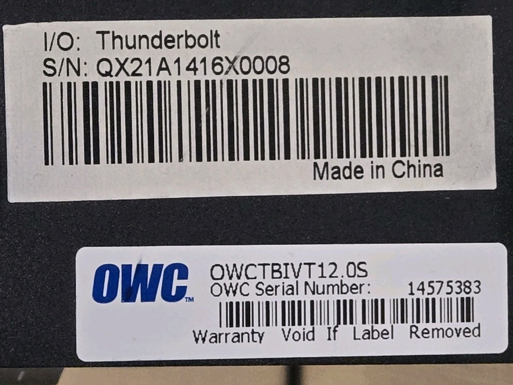 OWC Thunderbay IV 4 RAID Thunderbolt 2/USB-C with 12 GB storage error free