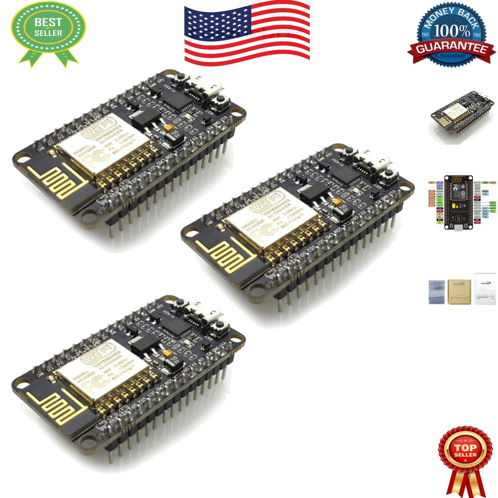Multi-Pack NodeMCU CP2102 ESP-12E Modules - 80MHz Wi-Fi Development Solutions