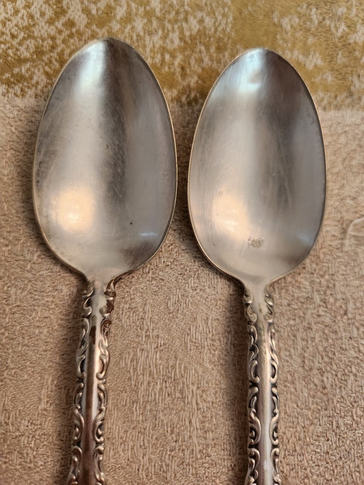 Set Of 2 Teaspoons Dresden 1911 Silver Flatware Silverware