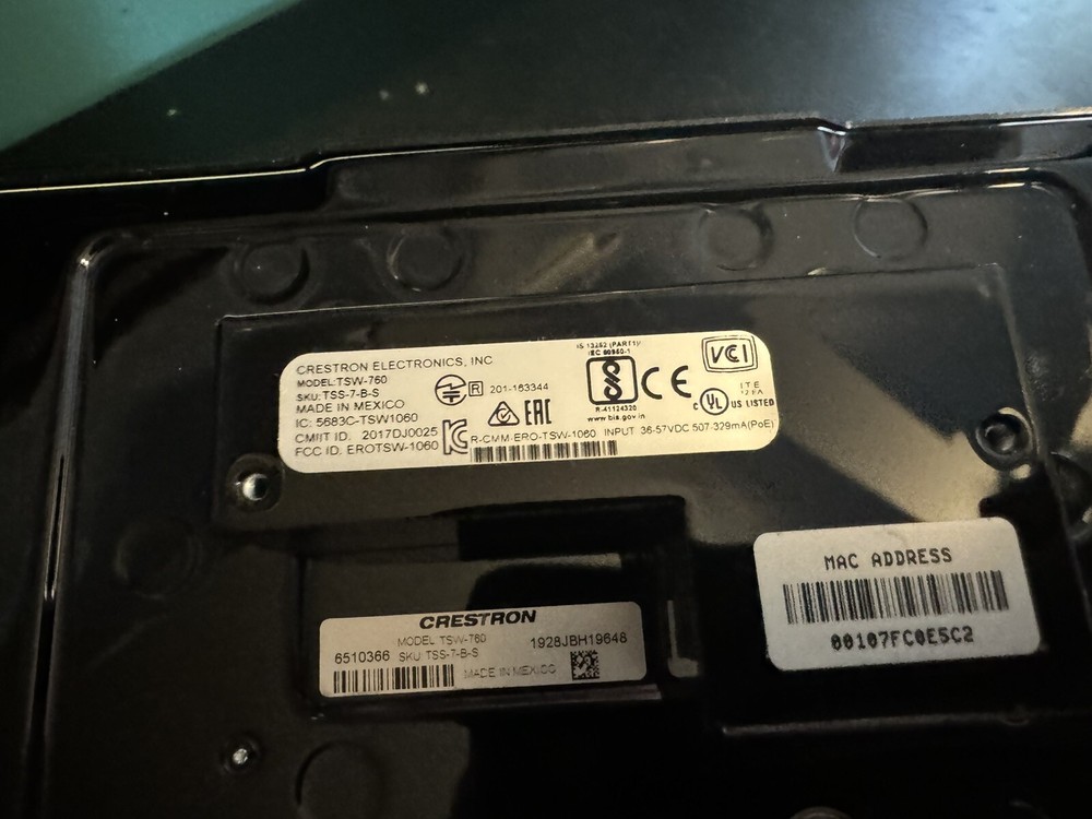 Crestron TSW-760 Touch Screen
