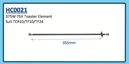 375W 75V TOASTER ELEMENT HC0021 TCR10 TF10 TF24