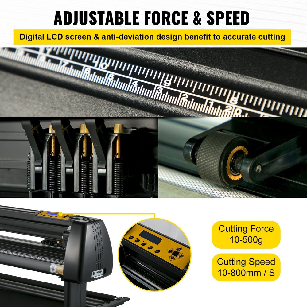 34" Vinyl Plotter Cutting Machine Kit w/Sign Software 3 Blade LCD Screen