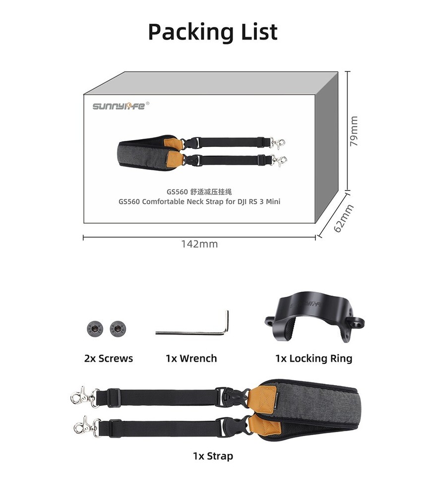 High Grade Handheld Gimbal Stabilizer Neck Shoulder Strap Dual Hook(Bulk 3 Sets)