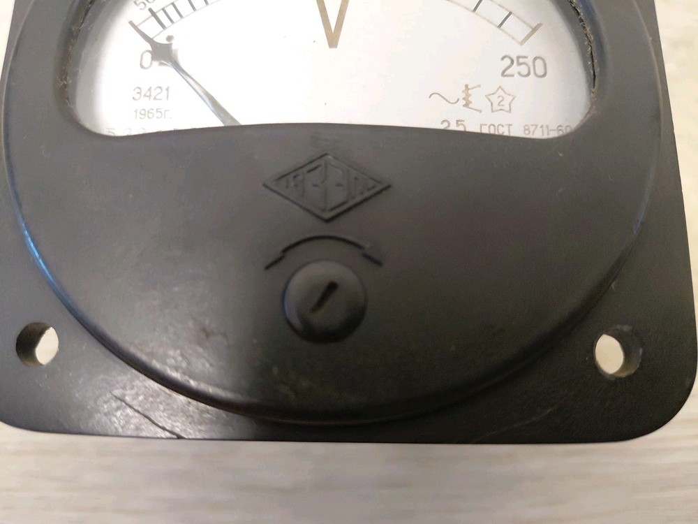 Panel Voltmeter Vintage Soviet Voltage indicator USSR, 0-250V, 1965