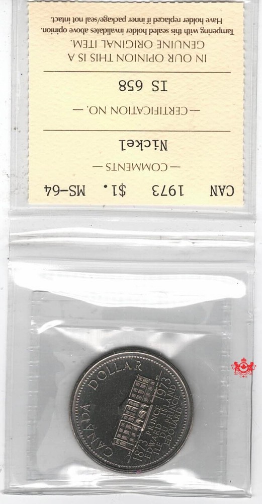 1973 Canada 1 Dollar Nickel - ICCS MS64 - IS 658