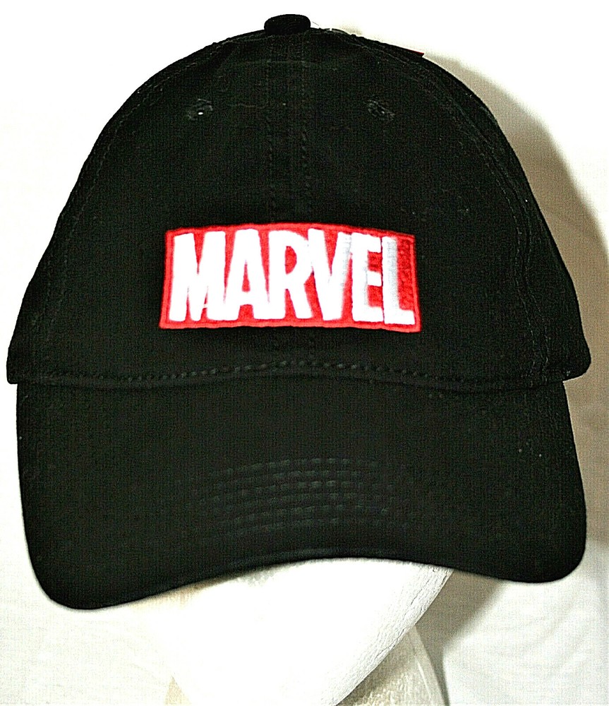 Marvel Comics Logo Black Baseball Trucker Cap Hat New OSFM