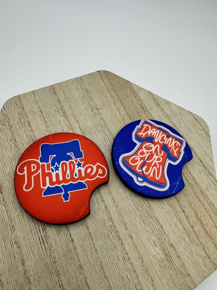 MLB PHILADELPHIA PHILLIES CAR COASTERS 2 PACK
