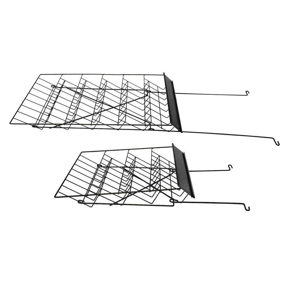 2 Set Wire Display Rack 4 And 6 Tiered Book Display Stand For Library Office