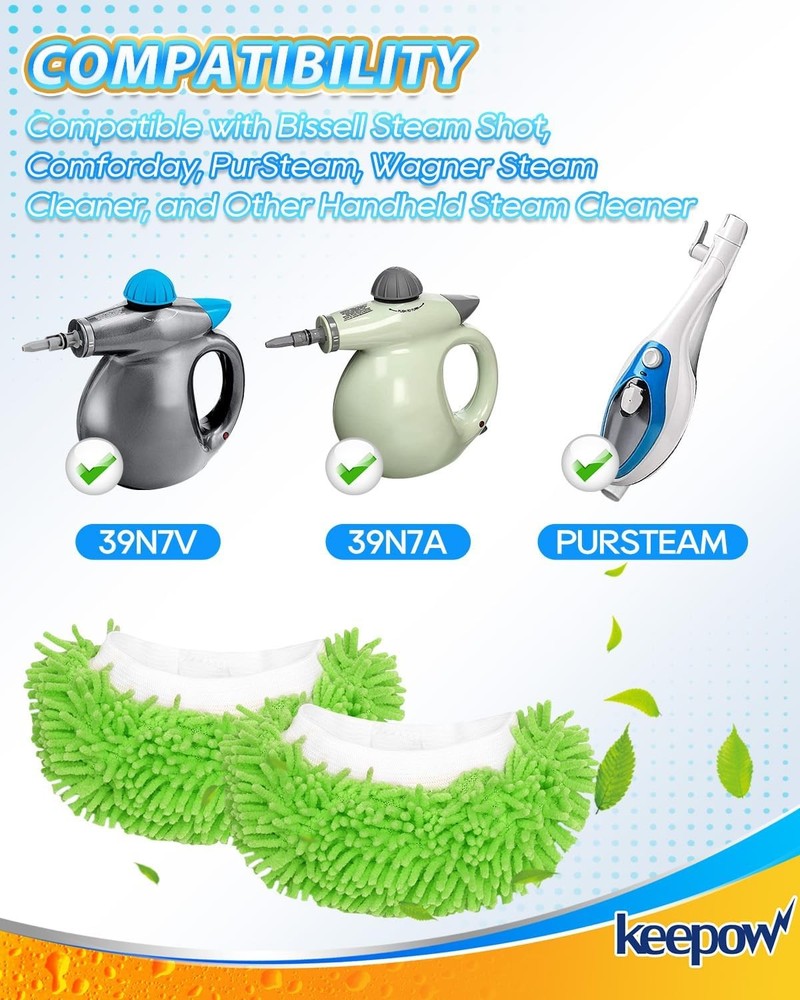 8 Pack Microfiber Cloths for Handheld Steam Cleaner Compatible with Bissell