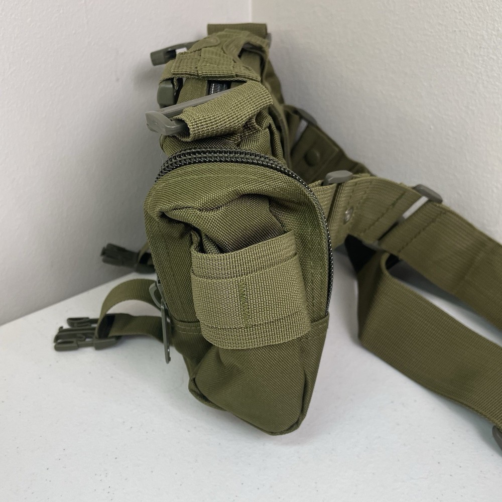 Tactical Bag Olive Green 13”x7” Shoulder Or Hip Multi Pockets Deployment Modular