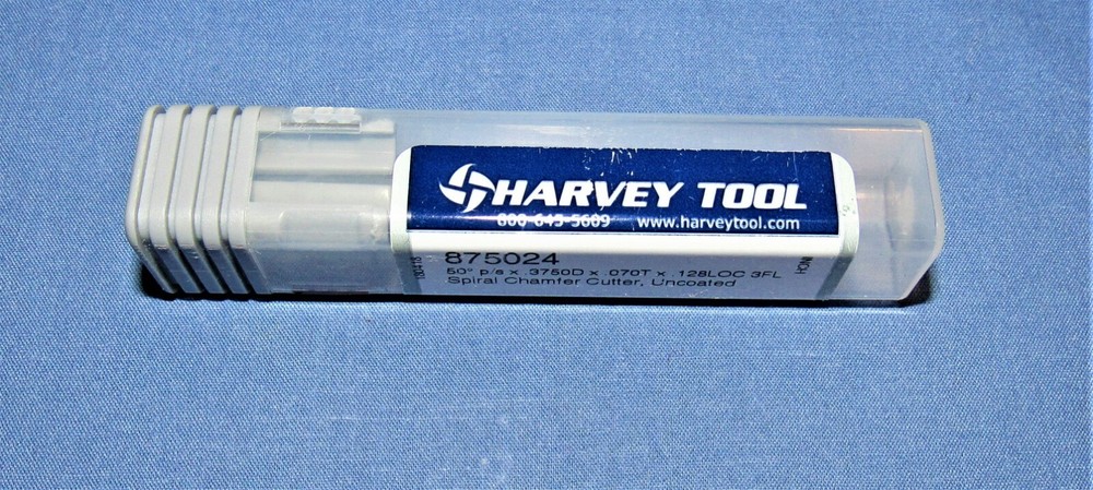 Harvey Tool Solid Carbide 3/8" x 50° Helical Flute Chamfer Mill 4Pcs Available