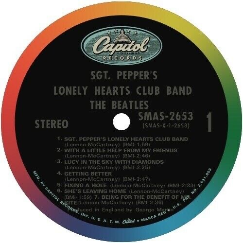 Beatles - Sgt. Pepper LP Label Sticker