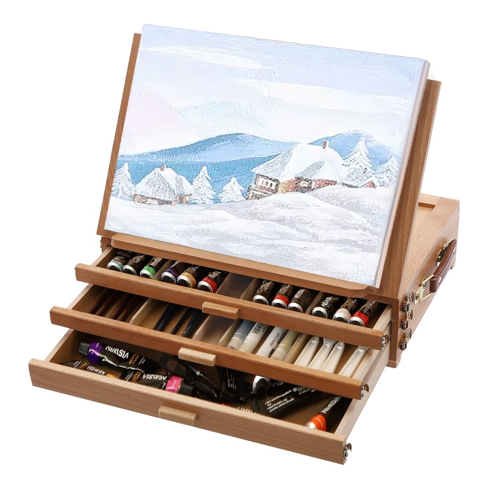 Adjustable Storage Box Easel,Painting Board Stand with Drawers,Storage Box Easel