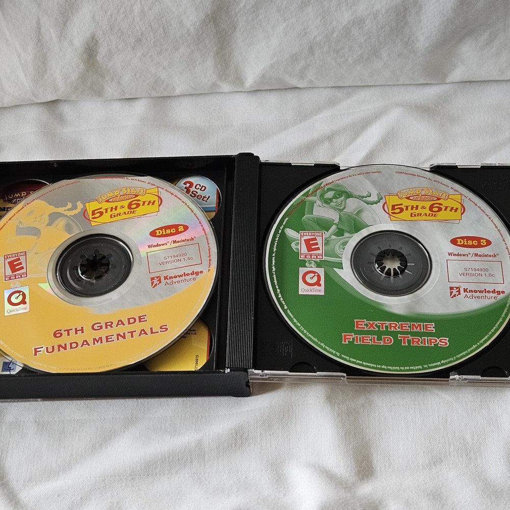 4th 5th Grade 3 CD Math Science Language Kids Education Jump Start Advanced PC