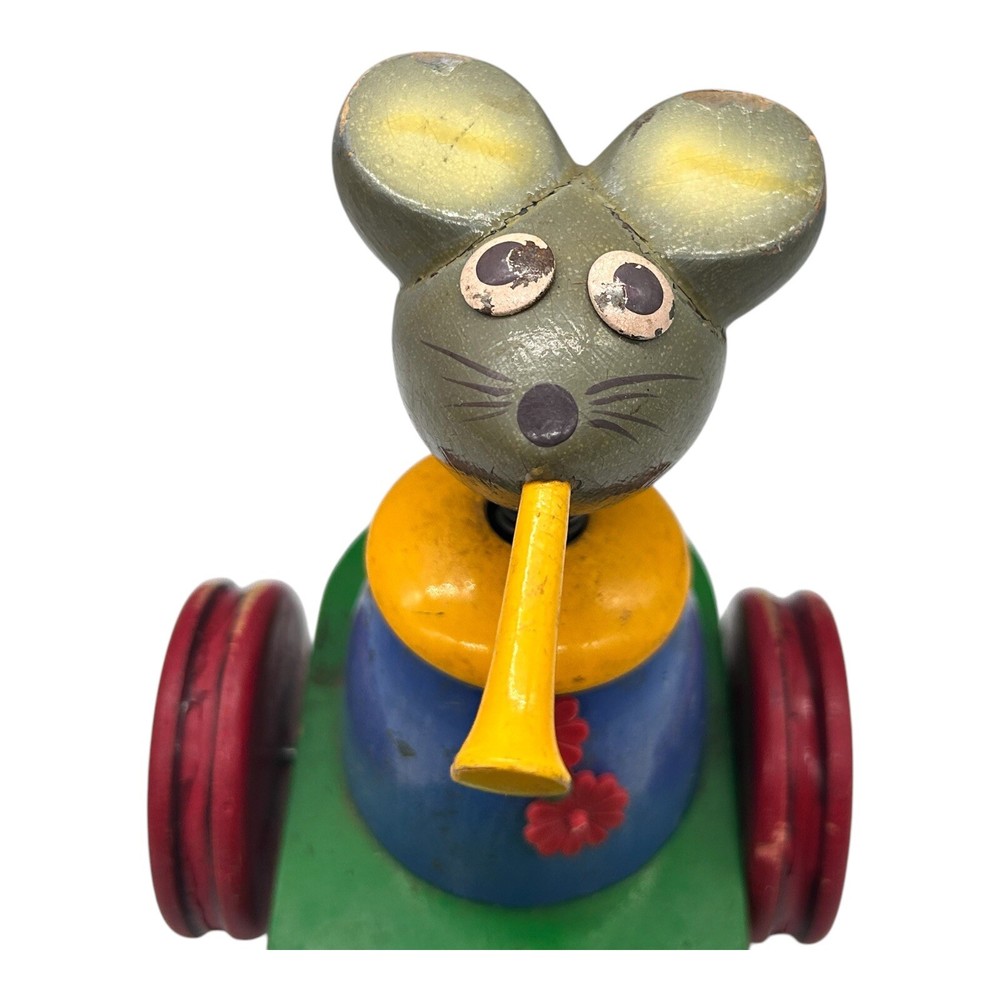 Vintage Walter Western Germany Pull Toy Mice Wort- Arbolt - Missing Wheel