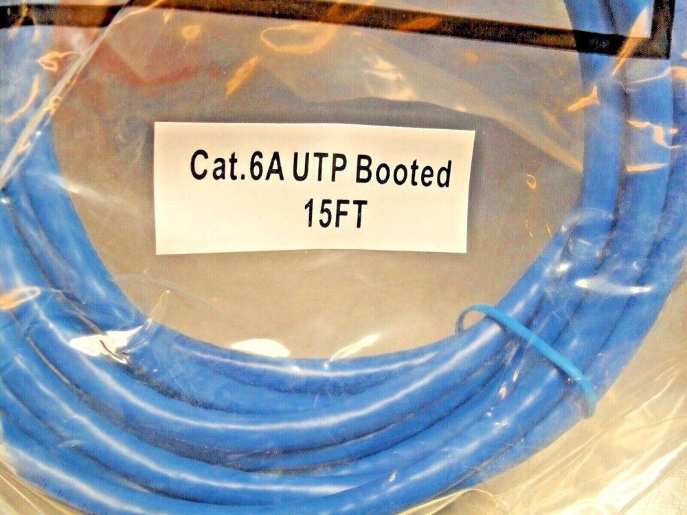 15' Ethernet Patch Cable 6A UTP BOOTED Snagless, Molded Boot, Gold Plated RJ45