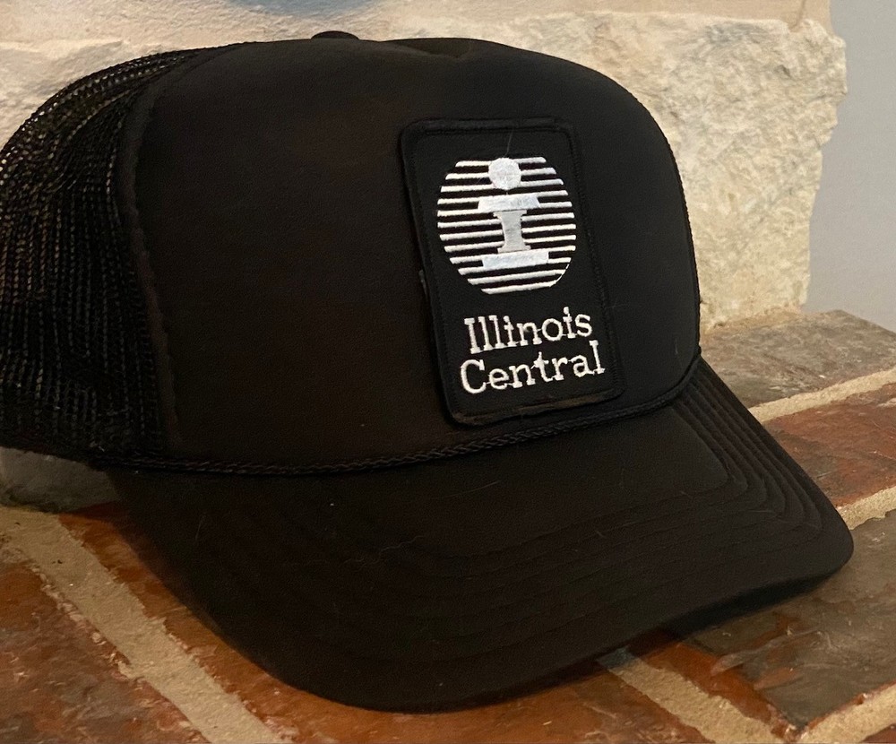 Cap/Hat (Black with mesh back) ILLINOIS CENTRAL  (IC) # 22221 - NEW