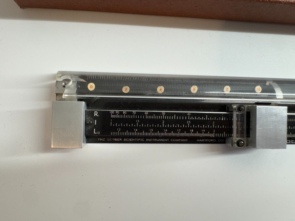 VTG Gerber Variable Scale TP007100B Engineering Slide Rule & Leather Case READ