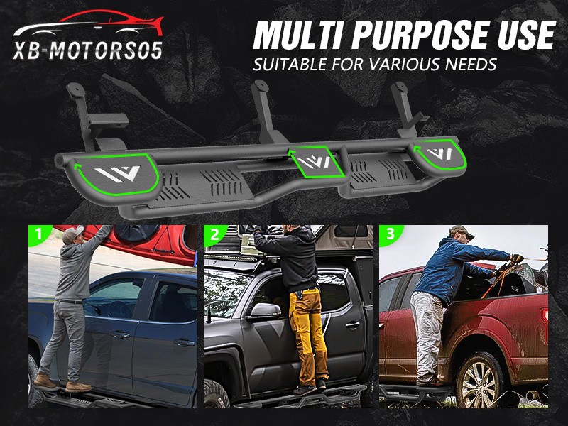 For Ram 1500 Double/ExtendedCab 2002-2008 3- Raised Steps Side Running Boards