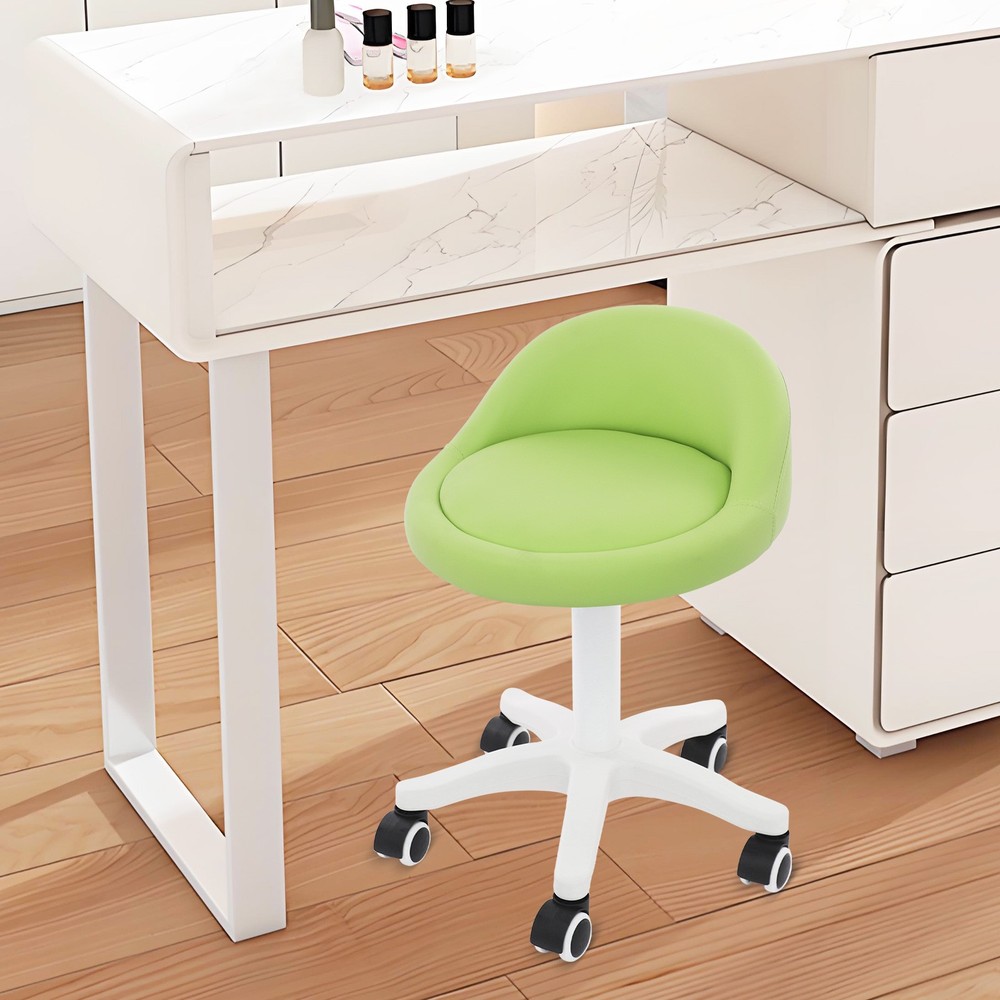 Adjustable Beauty Salon Chair Rolling Stool Rolling Stool with Low Backrest