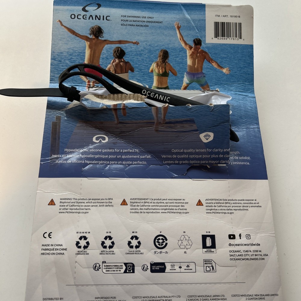 Open Box Oceanic Swim Goggles 3-Pack Large / X-Large/1H