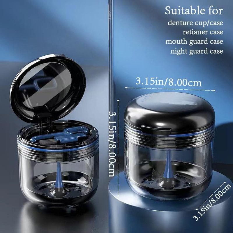 Retainer case, Denture Bath Cup，Retainer Cleaner Case Box,Night Mouth Guard C...