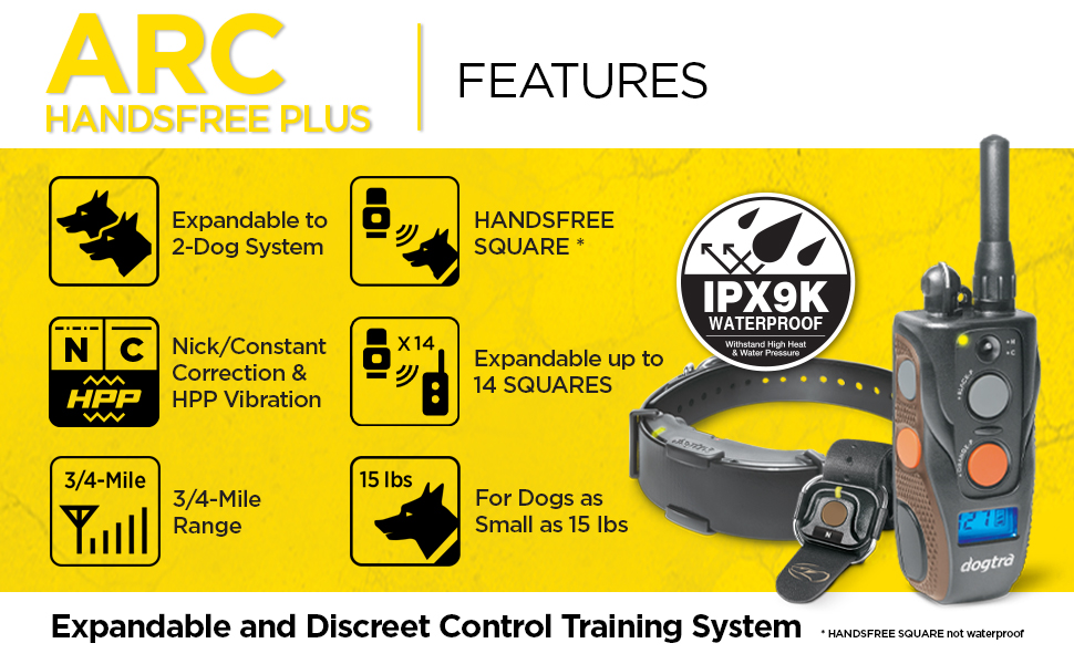 Dogtra ARC HandsFree PLUS Remote Dog Collar Training System 3/4 Mile Range