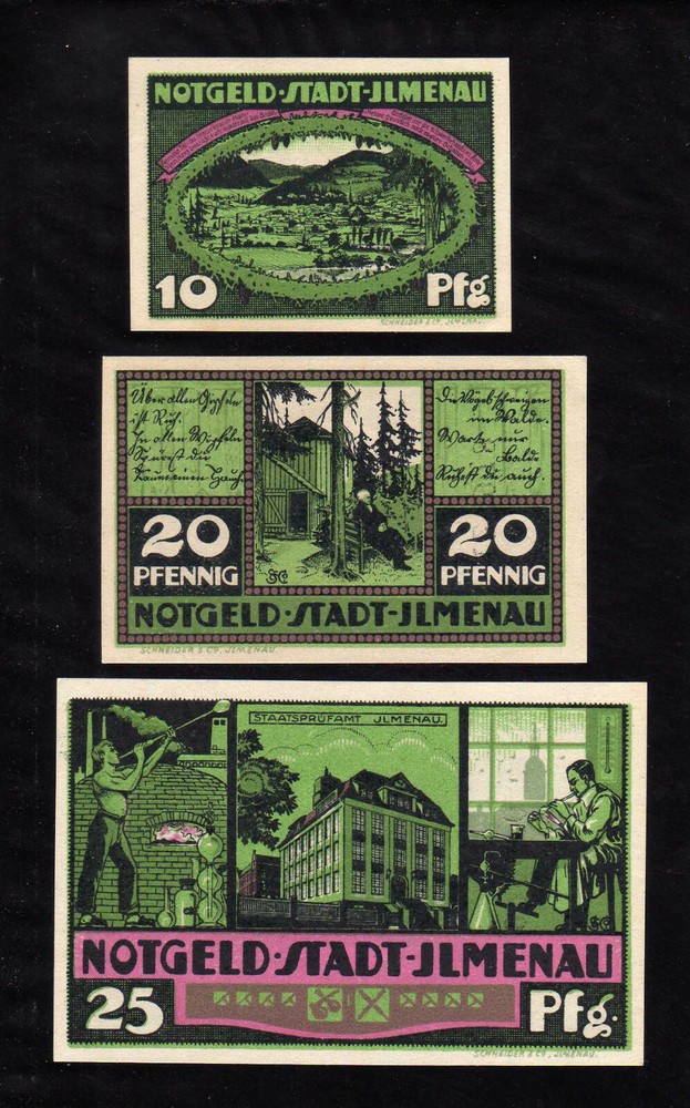 ILMENAU - GERMANY NOTGELD  -  10, 20, 25 PFENNIG